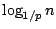 $\log_{1/p} n$